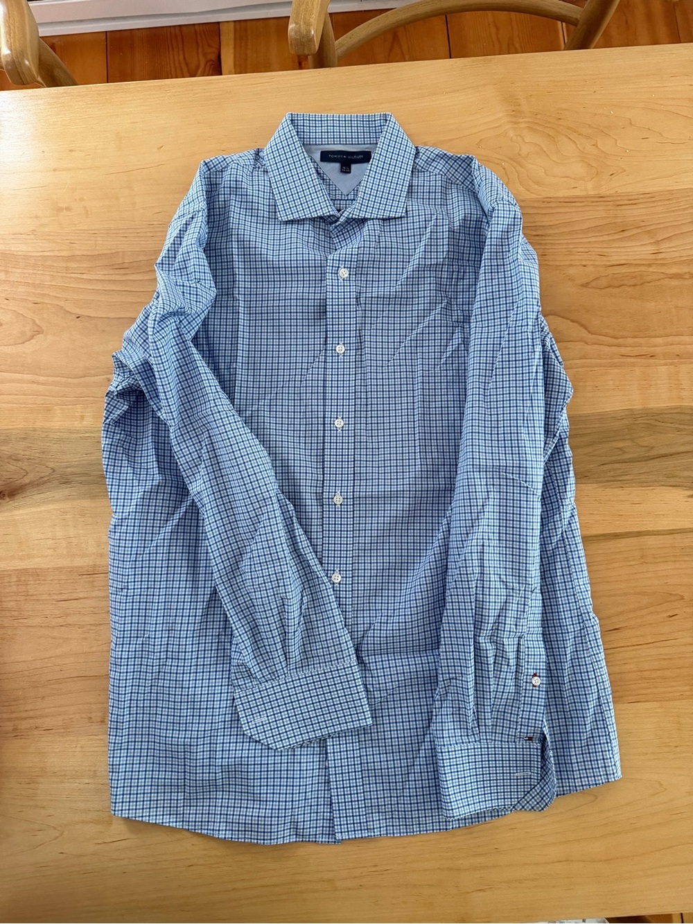 Tommy Hilfiger Light Blue Checked Dress Shirt